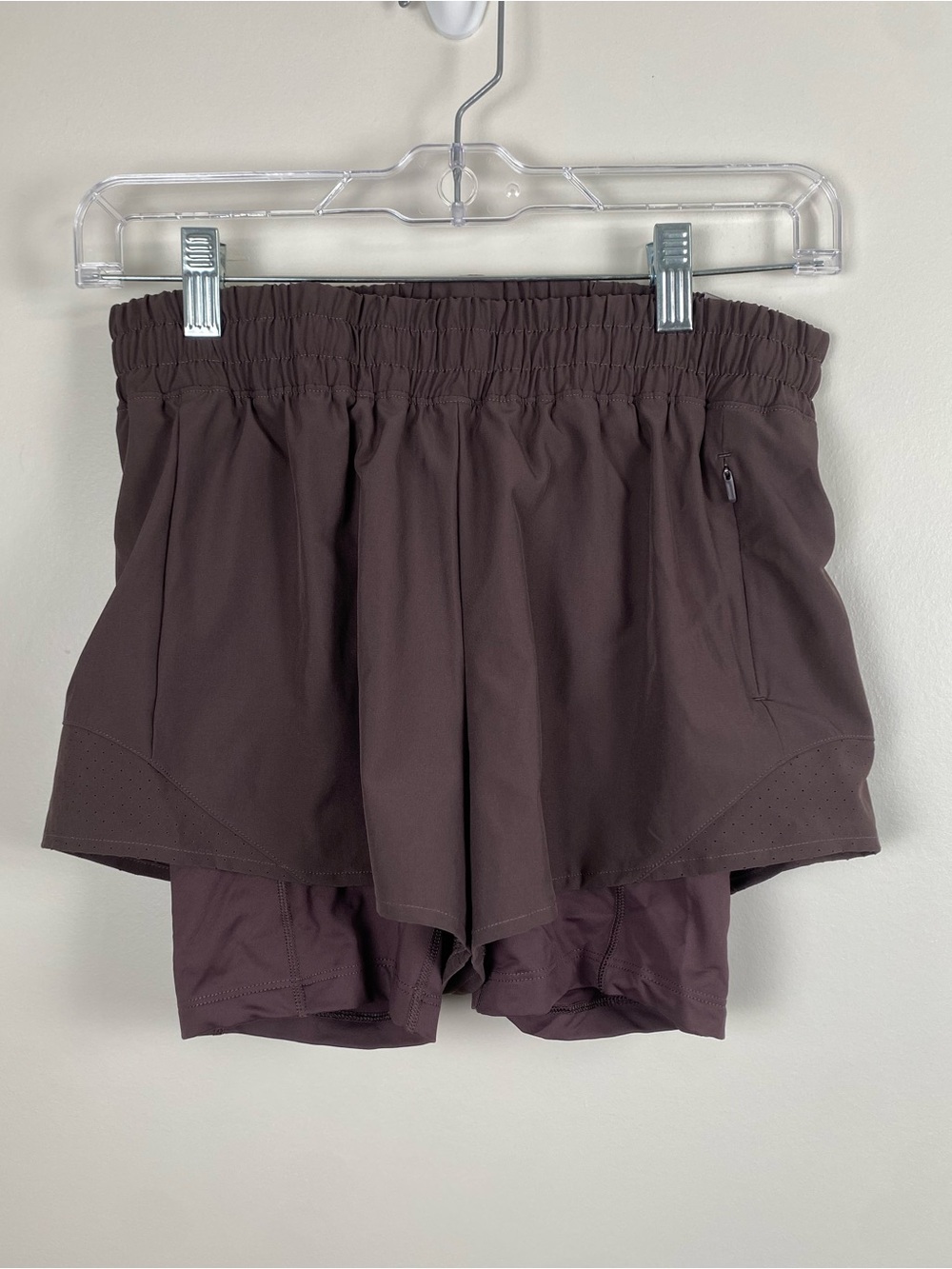 NWT Calia Mid-Rise 2-in-1 Infinity Shorts Dark Brown XS